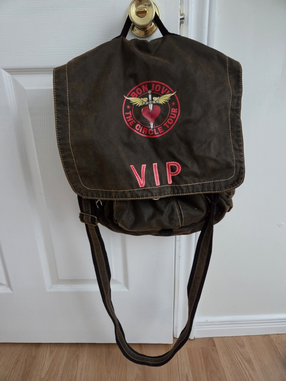 Bon Jovi The Circle Tour VIP Brown Canvas Backpack